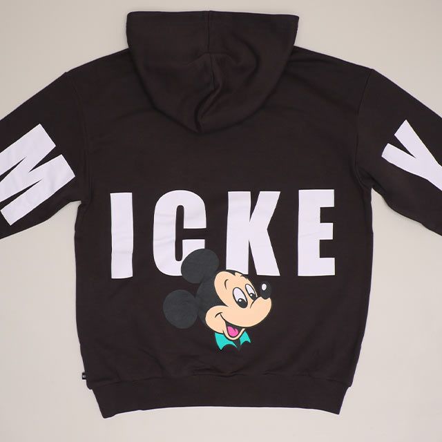 【ベビードール】ミッキー 親子お揃い バックロゴパーカー 1206A / 大人 ユニセックス 男女兼用 トップス 長袖 リンクコーデ ペアルック 親子コーデ プルオーバー スウェット フーディ バックロゴ