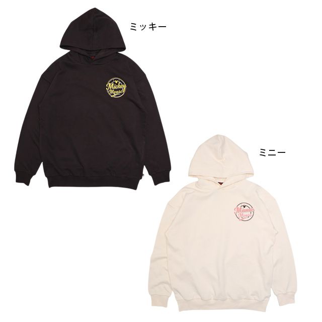 【ベビードール】ミッキー 親子お揃い バックロゴパーカー 1206A / 大人 ユニセックス 男女兼用 トップス 長袖 リンクコーデ ペアルック 親子コーデ プルオーバー スウェット フーディ バックロゴ
