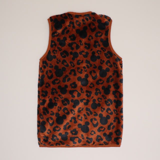 【ベビードール】ミッキー アニマル総柄着る毛布 1207K / 50cm-130cm ベビーサイズ キッズ フリースベスト ジレ アニマル柄 ヒョウ柄 お部屋着 寝間着 あったか シャギーボア素材 もこもこ 防寒 寝冷え対策