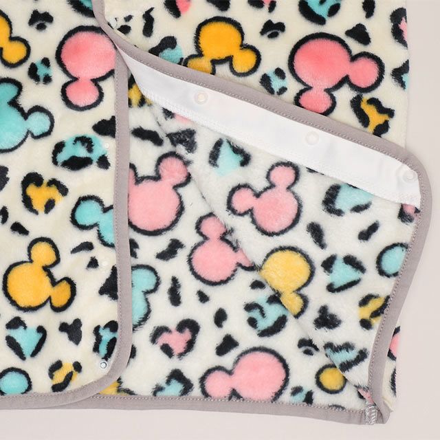 【ベビードール】ミッキー アニマル総柄着る毛布 1207K / 50cm-130cm ベビーサイズ キッズ フリースベスト ジレ アニマル柄 ヒョウ柄 お部屋着 寝間着 あったか シャギーボア素材 もこもこ 防寒 寝冷え対策