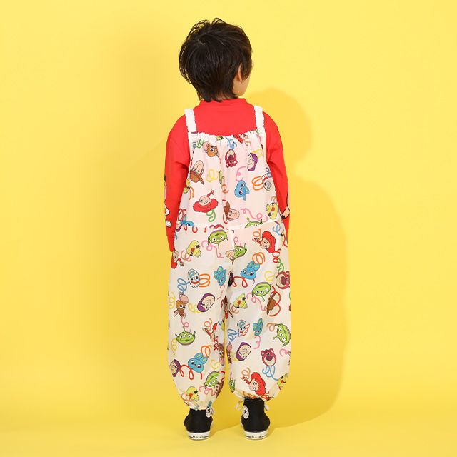 【ベビードール】トイストーリー キャラクター プレイウェア 1211K (収納袋付) / ベビーサイズ キッズ S(80-90cm) M(100-110cm) 軽量 オーバーオール サロペット 汚れてもいい服 撥水加工 収納ポーチ付き