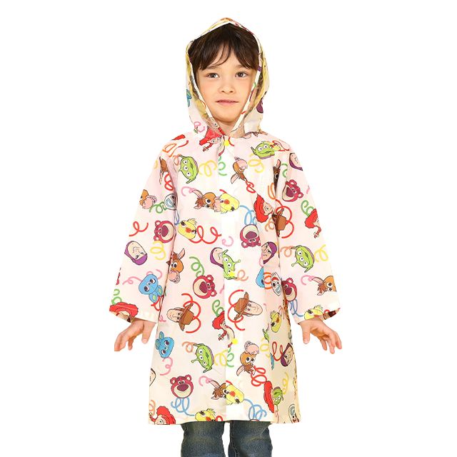 【ベビードール】トイストーリー 【撥水】キャラクター レインコート 1212K (ランドセル対応/収納袋付) / ベビーサイズ キッズ S(80-90cm) M(100-110cm) L(120-130cm) 雨具 レイングッズ 羽織り 撥水 フードに透明窓付き ランドセルが背負える
