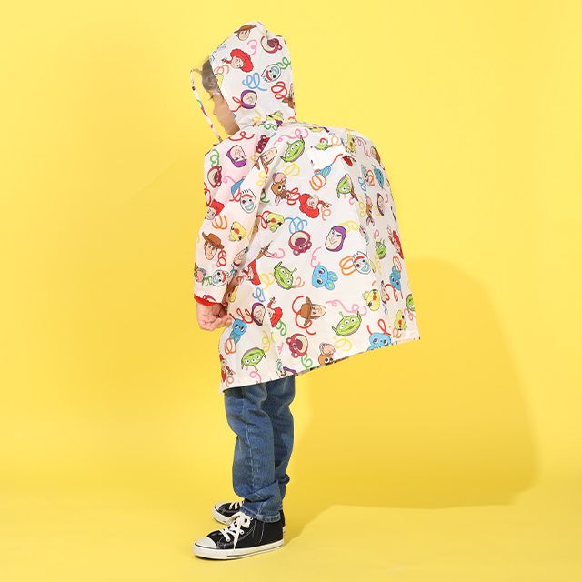 【ベビードール】トイストーリー 【撥水】キャラクター レインコート 1212K (ランドセル対応/収納袋付) / ベビーサイズ キッズ S(80-90cm) M(100-110cm) L(120-130cm) 雨具 レイングッズ 羽織り 撥水 フードに透明窓付き ランドセルが背負える