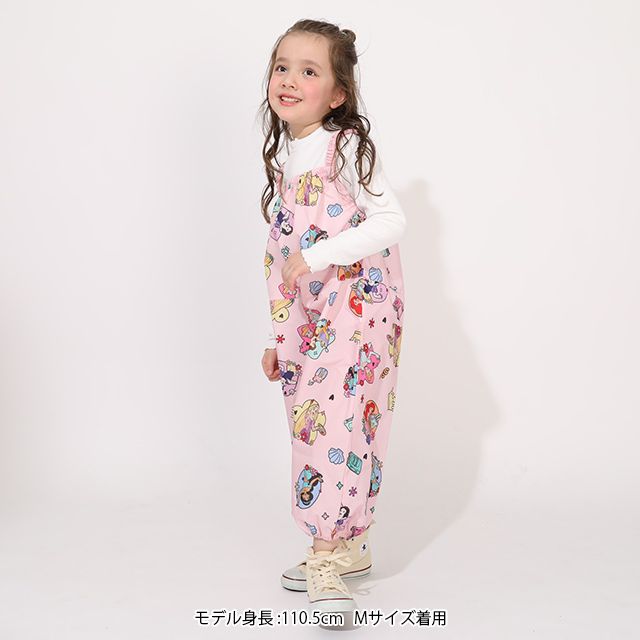 【ベビードール】プリンセス キャラクター プレイウェア 1211K (収納袋付) / ベビーサイズ キッズ S(80-90cm) M(100-110cm) 軽量 オーバーオール サロペット 汚れてもいい服 撥水加工 収納ポーチ付き