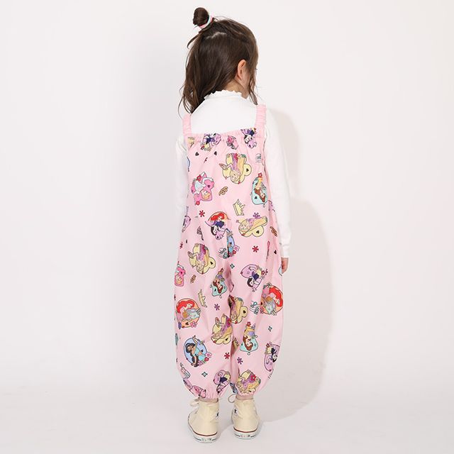 【ベビードール】プリンセス キャラクター プレイウェア 1211K (収納袋付) / ベビーサイズ キッズ S(80-90cm) M(100-110cm) 軽量 オーバーオール サロペット 汚れてもいい服 撥水加工 収納ポーチ付き