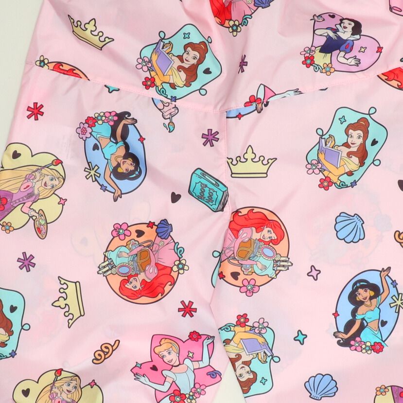 【ベビードール】プリンセス キャラクター プレイウェア 1211K (収納袋付) / ベビーサイズ キッズ S(80-90cm) M(100-110cm) 軽量 オーバーオール サロペット 汚れてもいい服 撥水加工 収納ポーチ付き