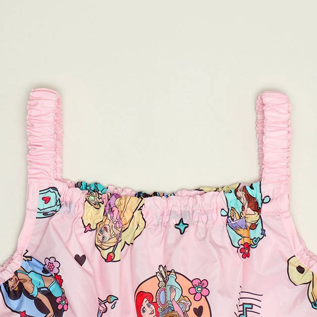 【ベビードール】プリンセス キャラクター プレイウェア 1211K (収納袋付) / ベビーサイズ キッズ S(80-90cm) M(100-110cm) 軽量 オーバーオール サロペット 汚れてもいい服 撥水加工 収納ポーチ付き