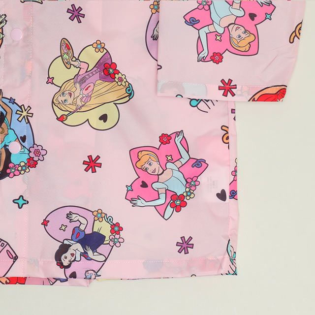 【ベビードール】プリンセス 【撥水】キャラクター レインコート 1212K (ランドセル対応/収納袋付) / ベビーサイズ キッズ S(80-90cm) M(100-110cm) L(120-130cm) 雨具 レイングッズ 羽織り 撥水 フードに透明窓付き ランドセルが背負える