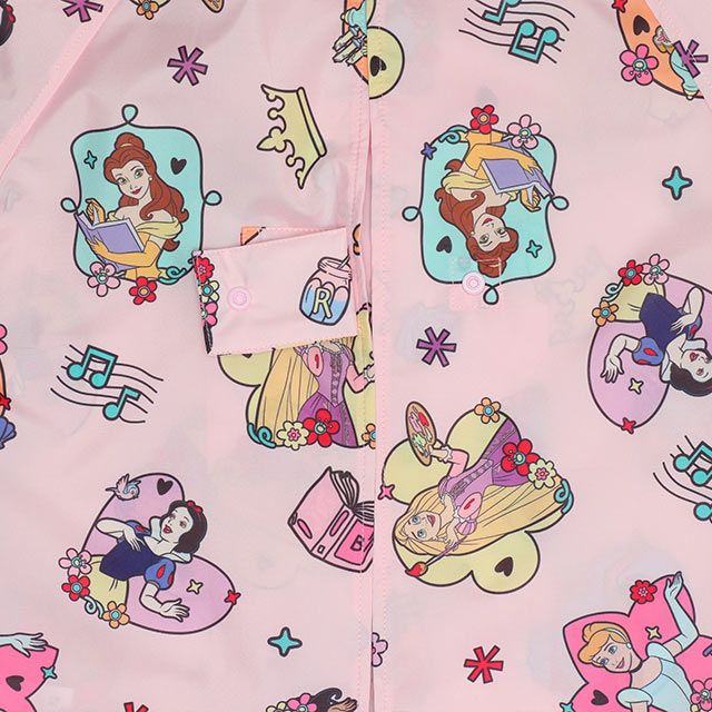 【ベビードール】プリンセス 【撥水】キャラクター レインコート 1212K (ランドセル対応/収納袋付) / ベビーサイズ キッズ S(80-90cm) M(100-110cm) L(120-130cm) 雨具 レイングッズ 羽織り 撥水 フードに透明窓付き ランドセルが背負える