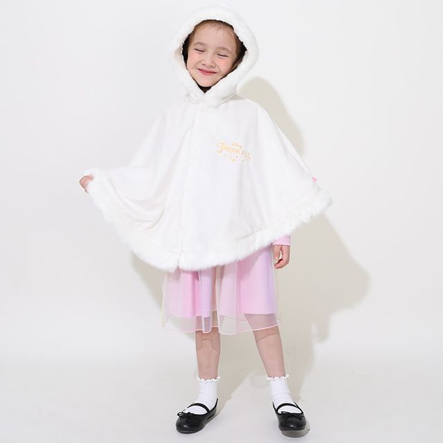 【ベビードール】プリンセス / ケープ 1230K / ベビーサイズ キッズサイズ トップス アウター ポンチョ マント 羽織り フード付き ふわふわ もこもこ あったか 防寒 アリエル ラプンツェル ベル ジャスミン モアナ 白雪姫 ポカホンタス オーロラ姫 ティアナ ムーラン メリダ