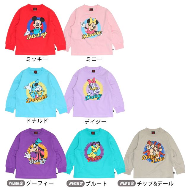 【ベビードール】グーフィー 親子お揃い BIGキャラクターロンT 1245K / ベビーサイズ キッズ トップス 長袖 Tシャツ クルーネック カットソー リンクコーデ ペアルック 親子コーデ 天竺素材
