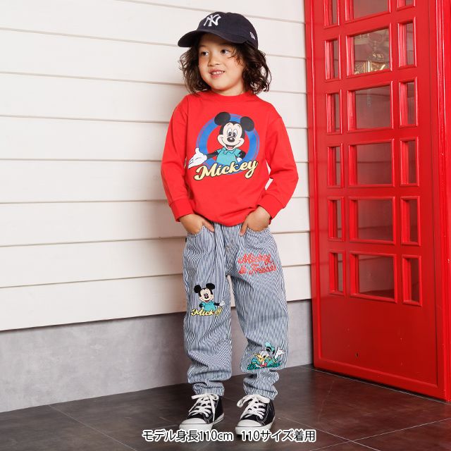 【ベビードール】グーフィー 親子お揃い BIGキャラクターロンT 1245K / ベビーサイズ キッズ トップス 長袖 Tシャツ クルーネック カットソー リンクコーデ ペアルック 親子コーデ 天竺素材