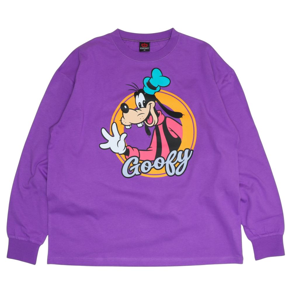 【ベビードール】グーフィー 親子お揃い BIGキャラクターロンT 1245A / 大人 ユニセックス 男女兼用 トップス 長袖 Tシャツ クルーネック カットソー リンクコーデ ペアルック 親子コーデ 天竺素材