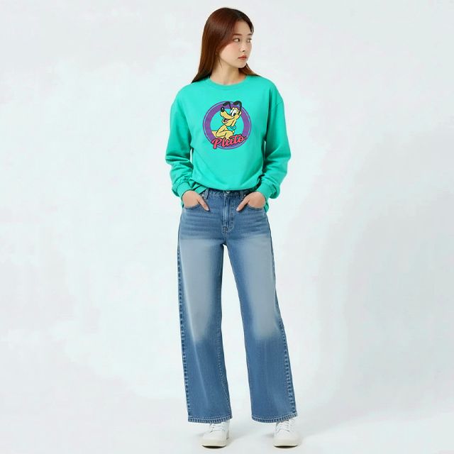 【ベビードール】プルート 親子お揃い BIGキャラクターロンT 1245A / 大人 ユニセックス 男女兼用 トップス 長袖 Tシャツ クルーネック カットソー リンクコーデ ペアルック 親子コーデ 天竺素材