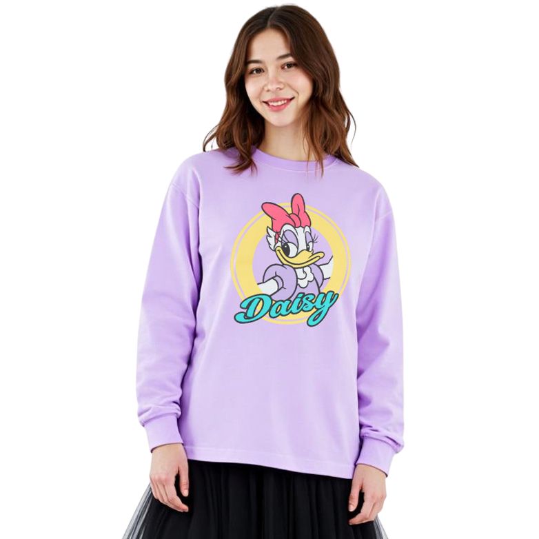 【ベビードール】デイジー 親子お揃い BIGキャラクターロンT 1245A / 大人 ユニセックス 男女兼用 トップス 長袖 Tシャツ クルーネック カットソー リンクコーデ ペアルック 親子コーデ 天竺素材
