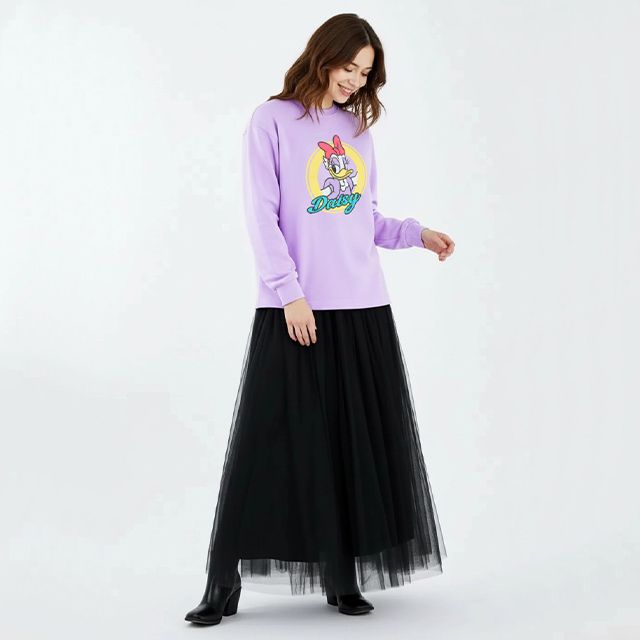 【ベビードール】デイジー 親子お揃い BIGキャラクターロンT 1245A / 大人 ユニセックス 男女兼用 トップス 長袖 Tシャツ クルーネック カットソー リンクコーデ ペアルック 親子コーデ 天竺素材