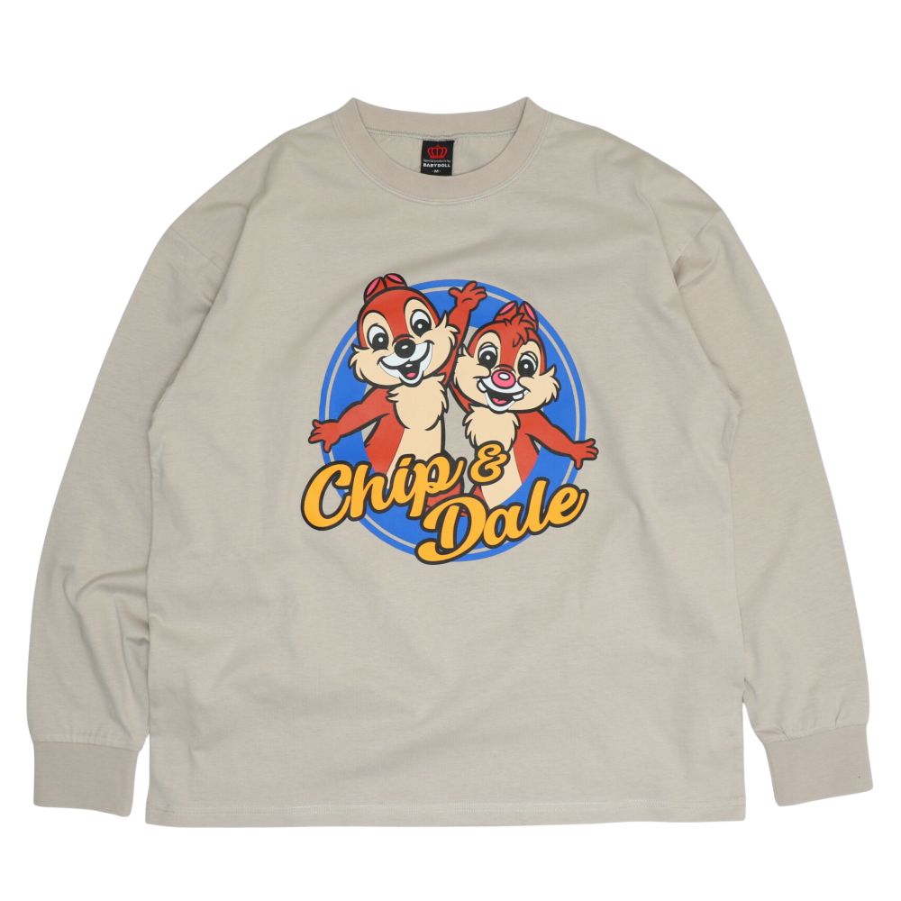 【ベビードール】チップ デール 親子お揃い BIGキャラクターロンT 1245A / 大人 ユニセックス 男女兼用 トップス 長袖 Tシャツ クルーネック カットソー リンクコーデ ペアルック 親子コーデ 天竺素材