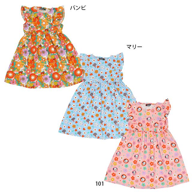 公式 ショップディズニー ベビードール ディズニー フリル 総柄 ワンピース 6571k バンビ