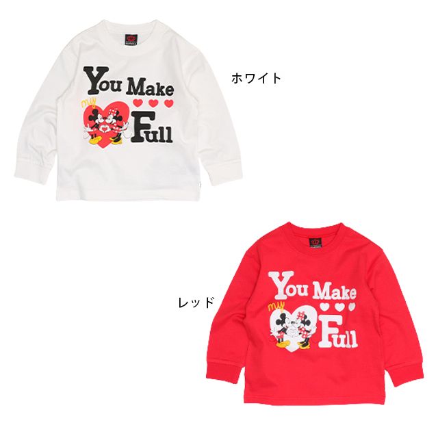 【ベビードール】ミッキー ミニー ハートキャラクターロンT 1246K / ベビーサイズ キッズ 男女共用 ユニセックス トップス 長袖 Tシャツ クルーネック カットソー