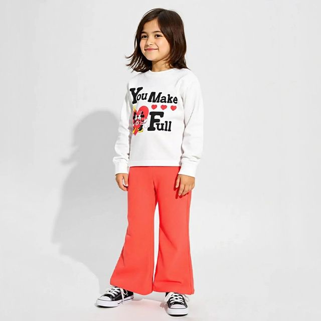 【ベビードール】ミッキー ミニー ハートキャラクターロンT 1246K / ベビーサイズ キッズ 男女共用 ユニセックス トップス 長袖 Tシャツ クルーネック カットソー