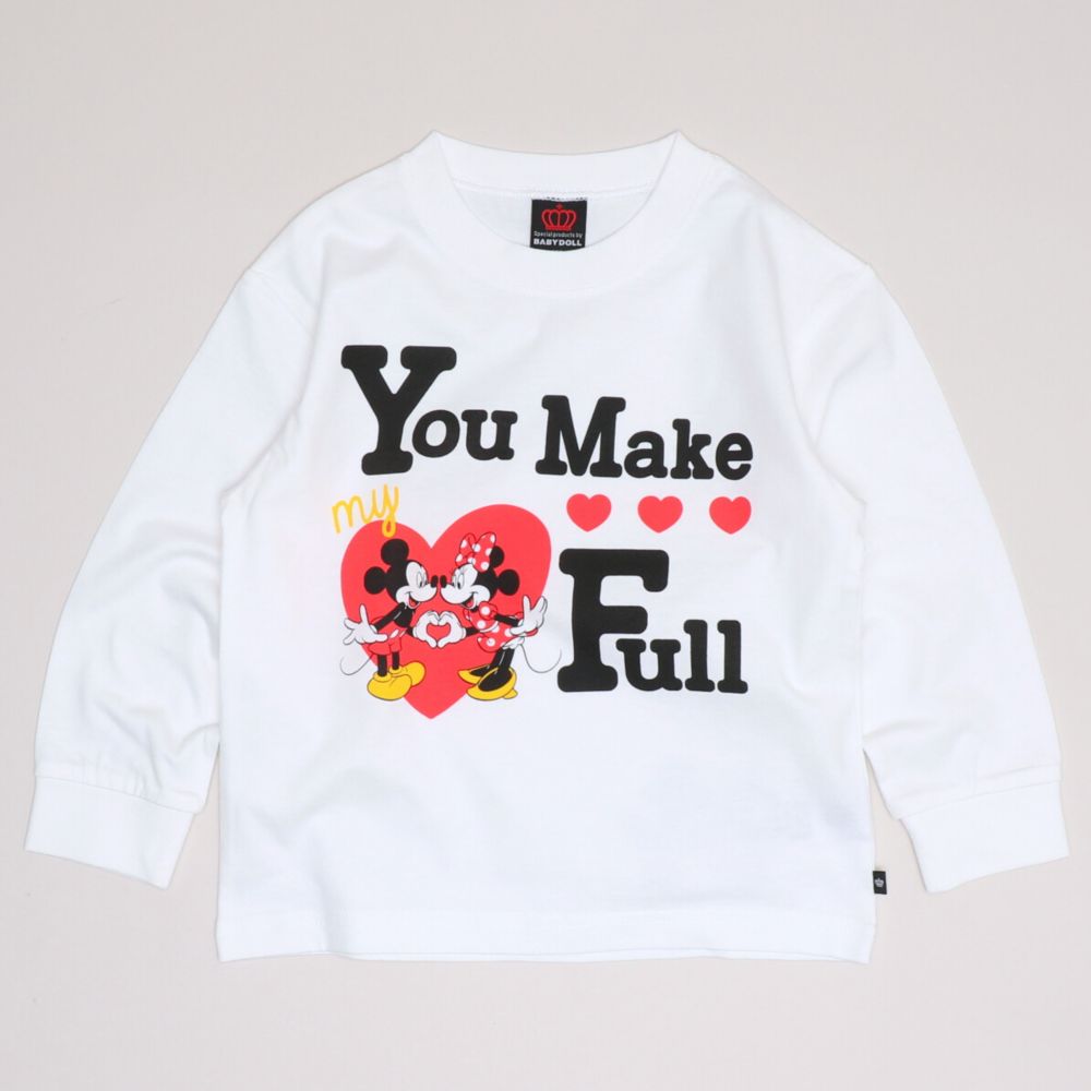 【ベビードール】ミッキー ミニー ハートキャラクターロンT 1246K / ベビーサイズ キッズ 男女共用 ユニセックス トップス 長袖 Tシャツ クルーネック カットソー