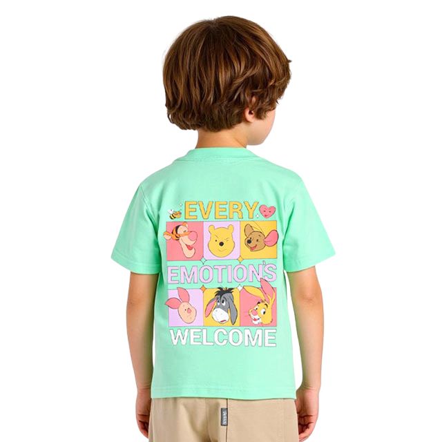 【ベビードール】プー 親子お揃い バックキャラクターTシャツ 1247K / ベビーサイズ キッズ トップス 半袖 Tシャツ クルーネック カットソー イーヨ ピグレット ティガー ラビット ルー