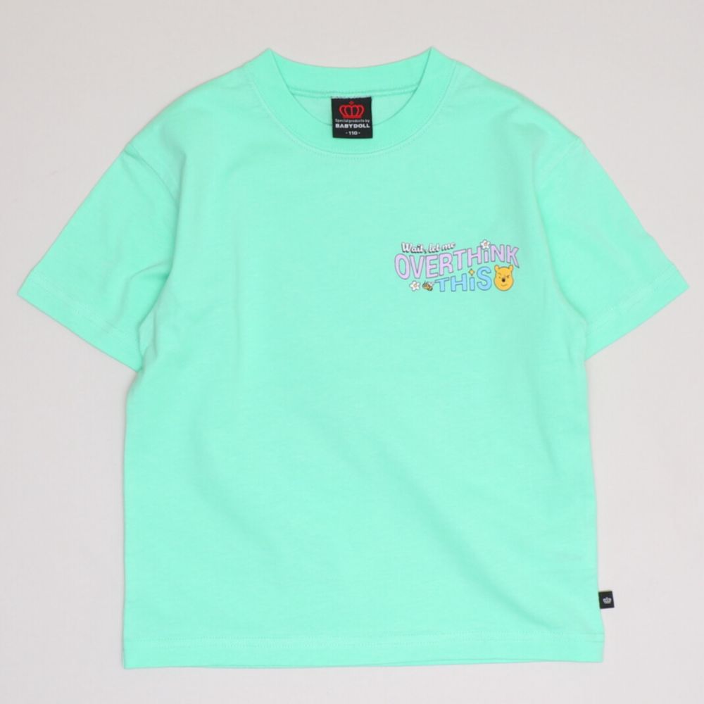 【ベビードール】プー 親子お揃い バックキャラクターTシャツ 1247K / ベビーサイズ キッズ トップス 半袖 Tシャツ クルーネック カットソー イーヨ ピグレット ティガー ラビット ルー