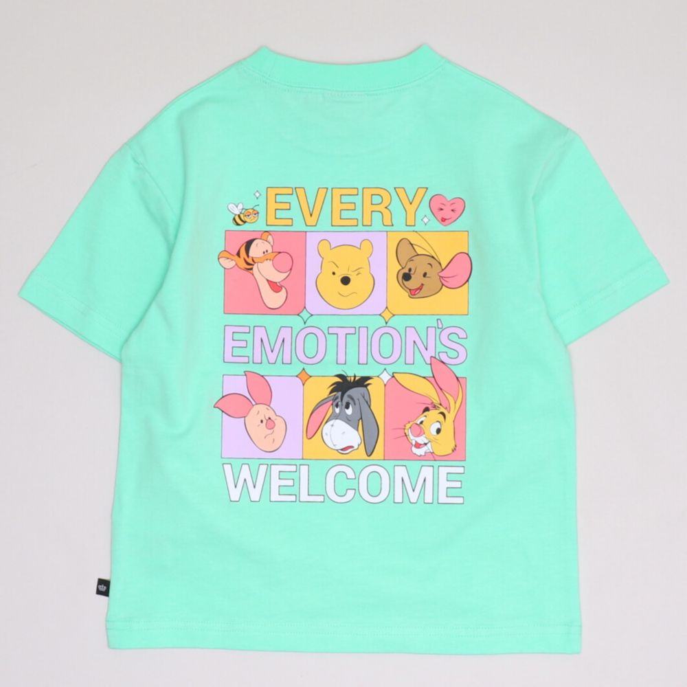 【ベビードール】プー 親子お揃い バックキャラクターTシャツ 1247K / ベビーサイズ キッズ トップス 半袖 Tシャツ クルーネック カットソー イーヨ ピグレット ティガー ラビット ルー