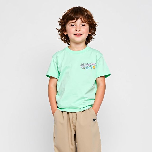 【ベビードール】プー 親子お揃い バックキャラクターTシャツ 1247K / ベビーサイズ キッズ トップス 半袖 Tシャツ クルーネック カットソー イーヨ ピグレット ティガー ラビット ルー