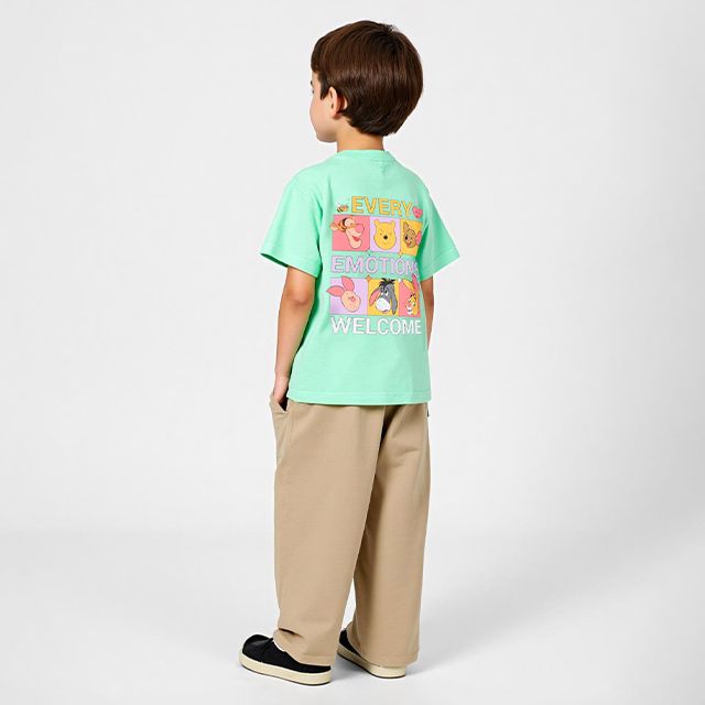 【ベビードール】プー 親子お揃い バックキャラクターTシャツ 1247K / ベビーサイズ キッズ トップス 半袖 Tシャツ クルーネック カットソー イーヨ ピグレット ティガー ラビット ルー