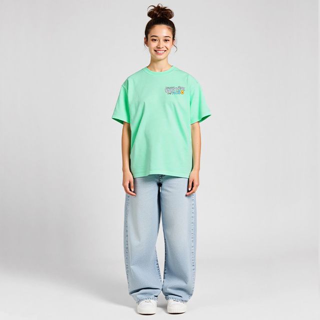 【ベビードール】プー 親子お揃い バックキャラクターTシャツ 1247A / 大人 ユニセックス 男女兼用 リンクコーデ ペアルック 親子コーデ トップス 半袖 Tシャツ クルーネック カットソー イーヨ ピグレット ティガー ラビット ルー