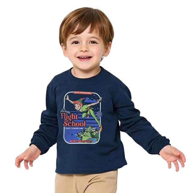 【ベビードール】ピーターパン ロンT 1248K / ベビーサイズ キッズ トップス 長袖 Tシャツ クルーネック カットソー パークコーデ ゴールド箔プリント 天竺素材