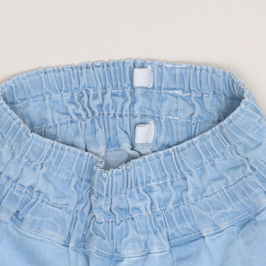 【ベビードール】ミニー デニムキュロットショートパンツ 1251K （トップス別売） / ベビーサイズ キッズ ボトムス 短パン ショーパン キュロット パンツスカート デニム ガーリー ウエスト総ゴム ゴム穴付