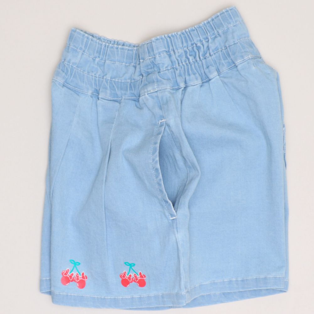 【ベビードール】ミニー デニムキュロットショートパンツ 1251K （トップス別売） / ベビーサイズ キッズ ボトムス 短パン ショーパン キュロット パンツスカート デニム ガーリー ウエスト総ゴム ゴム穴付