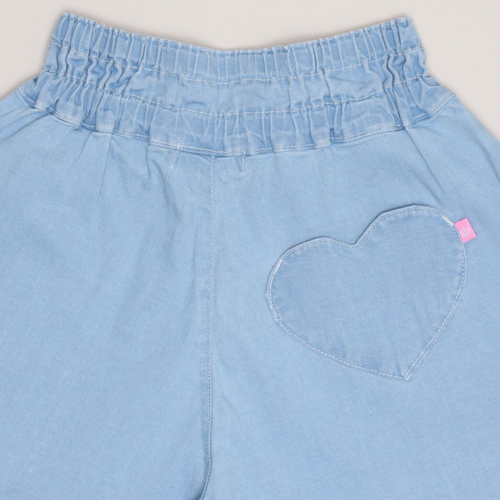 【ベビードール】ミニー デニムキュロットショートパンツ 1251K （トップス別売） / ベビーサイズ キッズ ボトムス 短パン ショーパン キュロット パンツスカート デニム ガーリー ウエスト総ゴム ゴム穴付