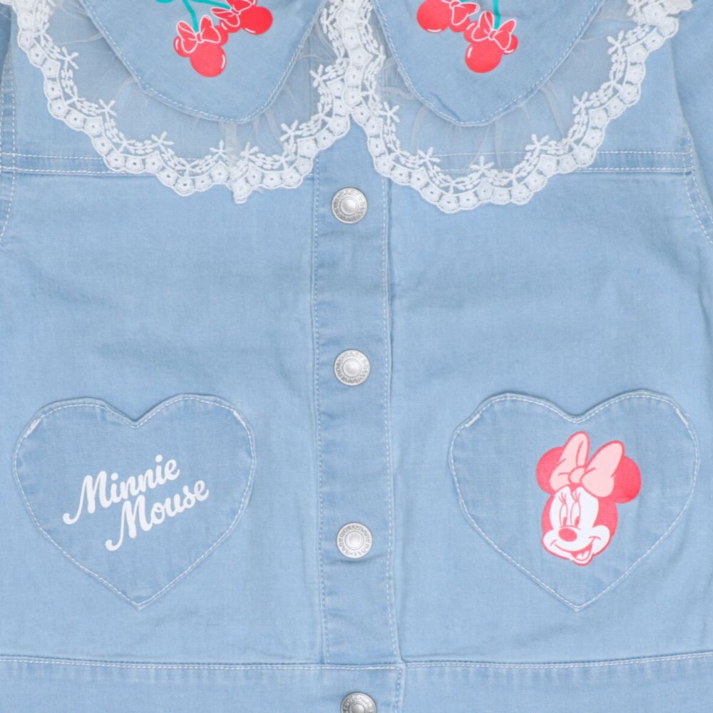【ベビードール】ミニー レースフリル襟デニムジャケット 1255K （ボトムス別売） / ベビーサイズ キッズ トップス アウター 上着 羽織り ジャケット デニム ガーリー 春秋