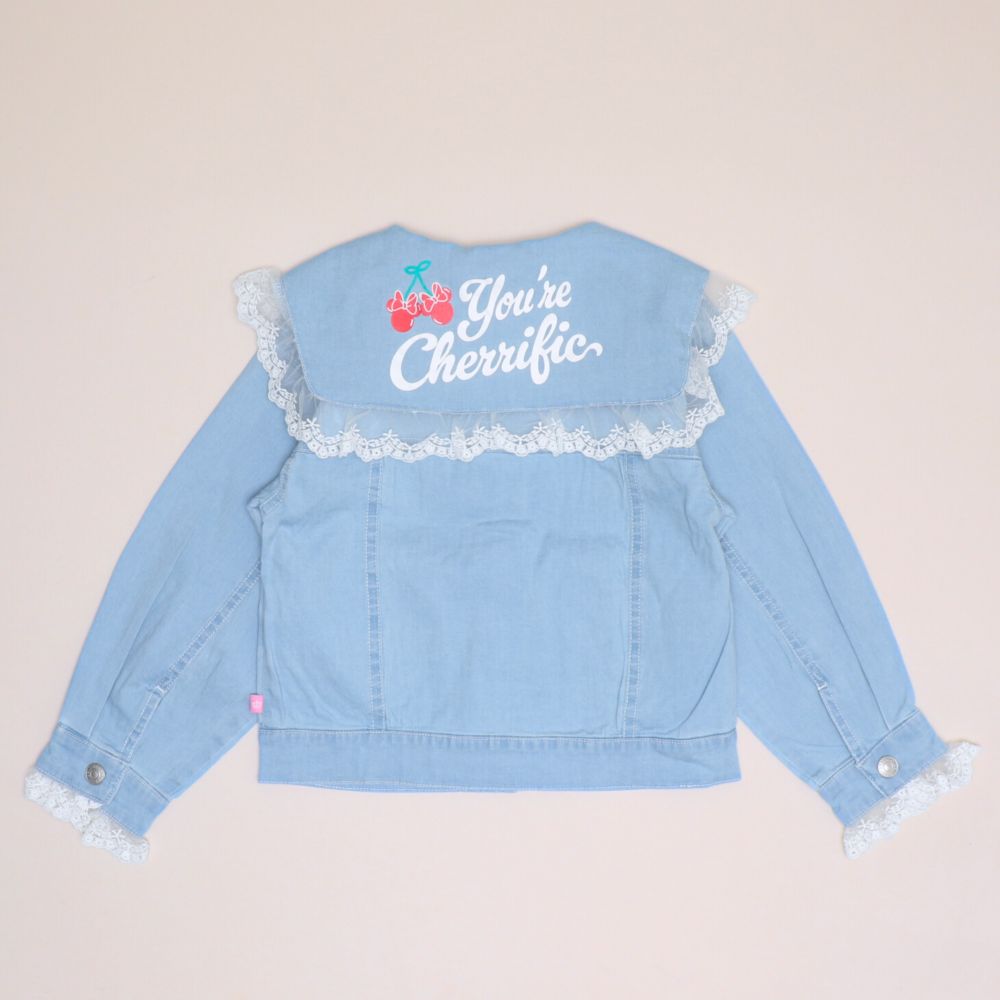 【ベビードール】ミニー レースフリル襟デニムジャケット 1255K （ボトムス別売） / ベビーサイズ キッズ トップス アウター 上着 羽織り ジャケット デニム ガーリー 春秋