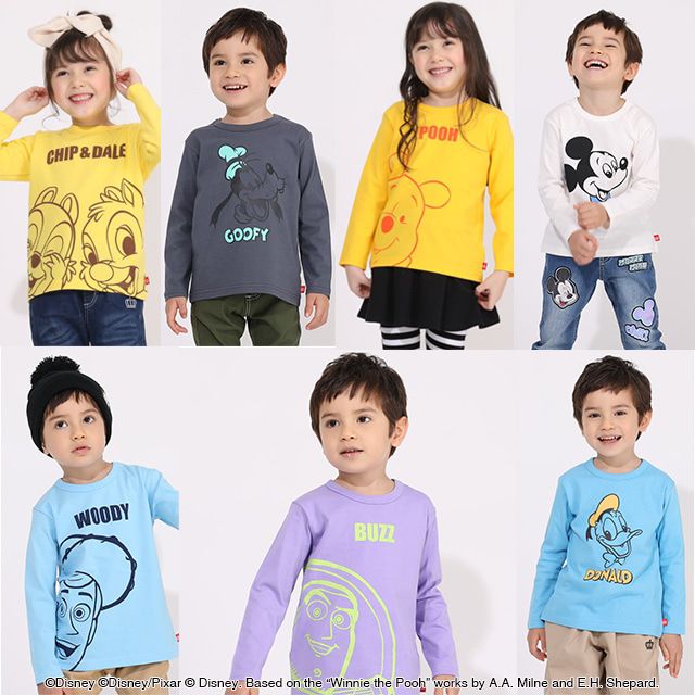 【ベビードール】ドナルド キャラクターロンT 5611K / ベビーサイズ キッズ トップス 長袖 カットソー プチプライス プチプラ 天竺素材