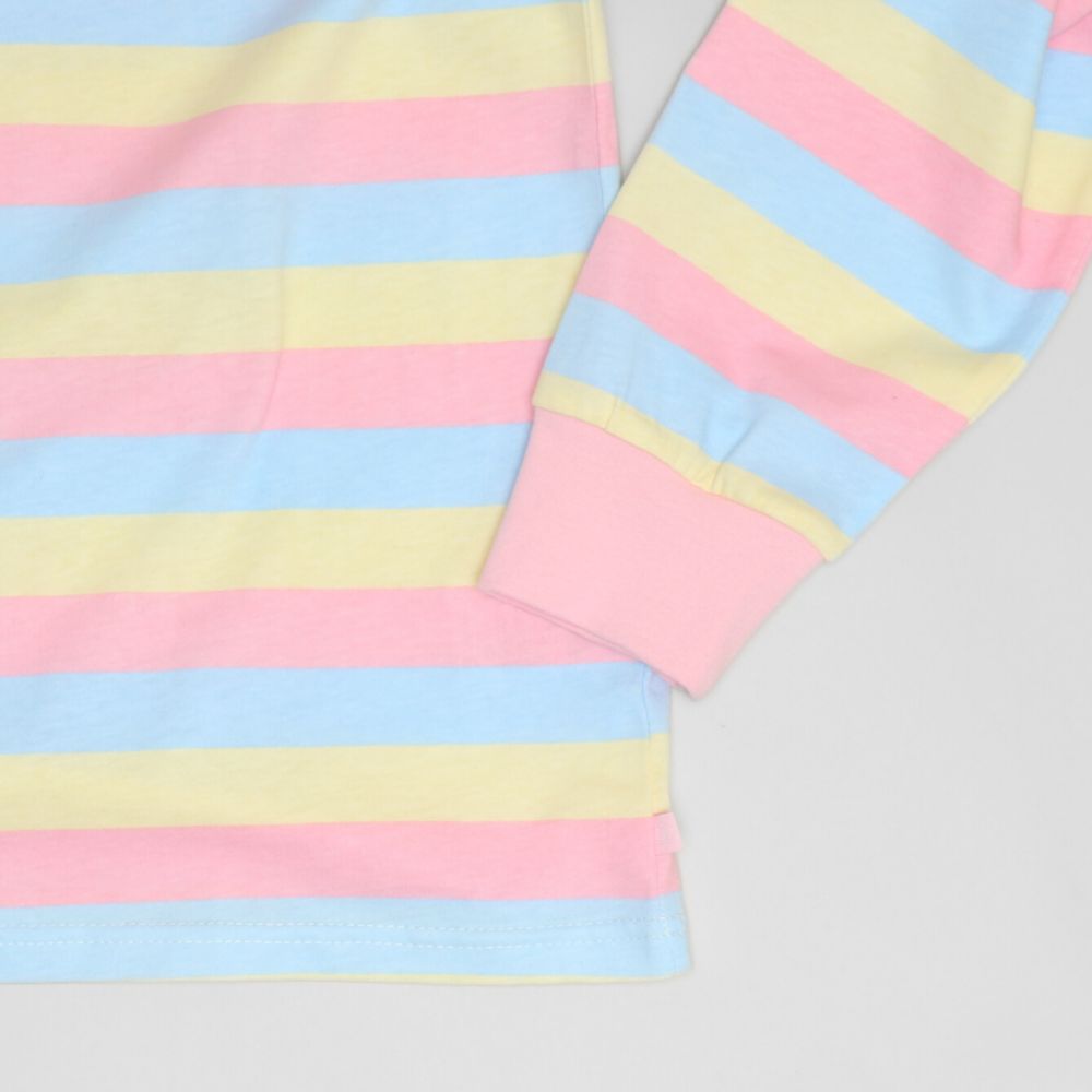 【ベビードール】ミニー 親子お揃い ワッペン付ボーダー柄ロンT 1257A / 大人 ユニセックス 男女兼用 リンクコーデ ペアルック 親子コーデ トップス 長袖 クルーネック カットソー 天竺素材