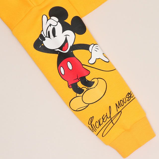 【ベビードール】ミッキー ドナルド 親子お揃い 袖キャラクタートレーナー 1258K / ベビーサイズ キッズ トップス 長袖 プルオーバー スウェット