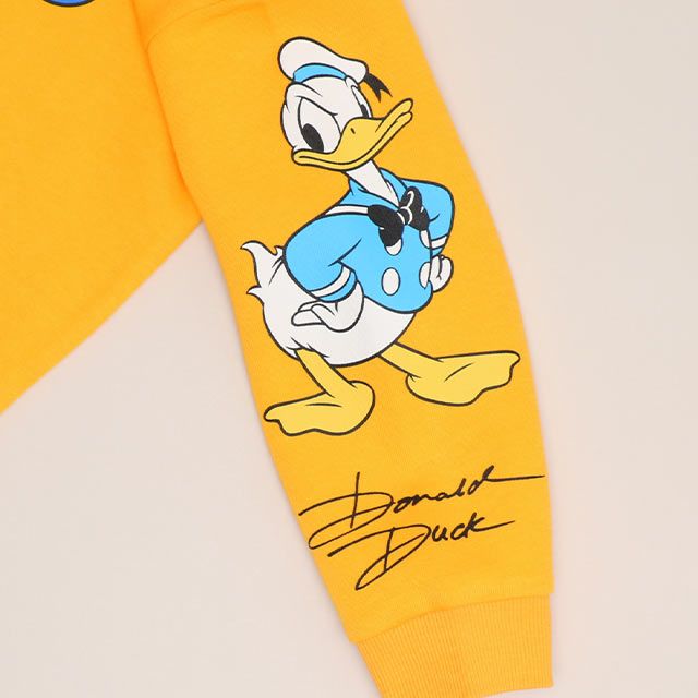 【ベビードール】ミッキー ドナルド 親子お揃い 袖キャラクタートレーナー 1258K / ベビーサイズ キッズ トップス 長袖 プルオーバー スウェット