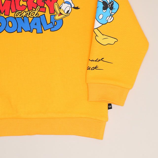 【ベビードール】ミッキー ドナルド 親子お揃い 袖キャラクタートレーナー 1258K / ベビーサイズ キッズ トップス 長袖 プルオーバー スウェット