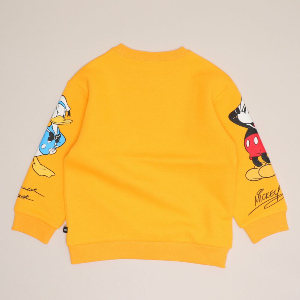 【ベビードール】ミッキー ドナルド 親子お揃い 袖キャラクタートレーナー 1258K / ベビーサイズ キッズ トップス 長袖 プルオーバー スウェット
