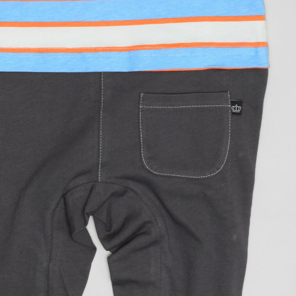 【ベビードール】ミッキー ワッペン付ボーダー柄ロンパース 1259B / ベビーサイズ 赤ちゃん 出産祝い 贈り物 プレゼント ベビー服 つなぎ ドッキングロンパース 楽ちん 天竺素材 リンクコーデ ペアルック 親子コーデ