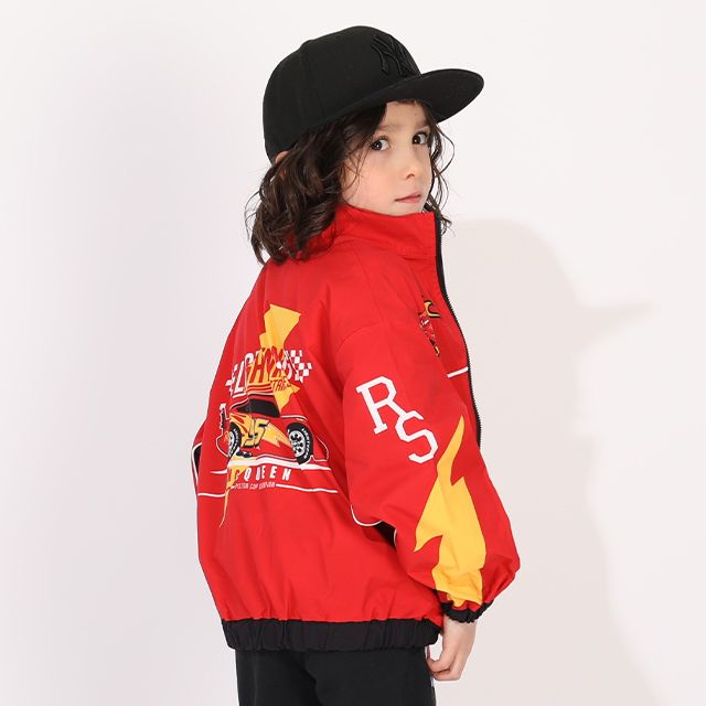 【ベビードール】カーズ 【防風・撥水】ウインドブレーカー 1260K / ベビーサイズ キッズサイズ トップス 長袖 羽織り 薄手 軽アウター ライトアウター ジャンパー ジャケット レジャー ファスナーガード付き レーサー 防風＆撥水加工