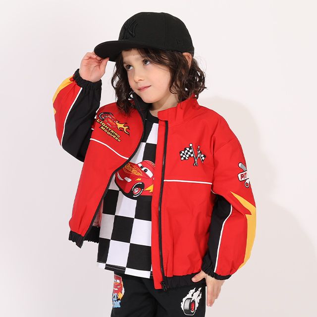 【ベビードール】カーズ 【防風・撥水】ウインドブレーカー 1260K / ベビーサイズ キッズサイズ トップス 長袖 羽織り 薄手 軽アウター ライトアウター ジャンパー ジャケット レジャー ファスナーガード付き レーサー 防風＆撥水加工