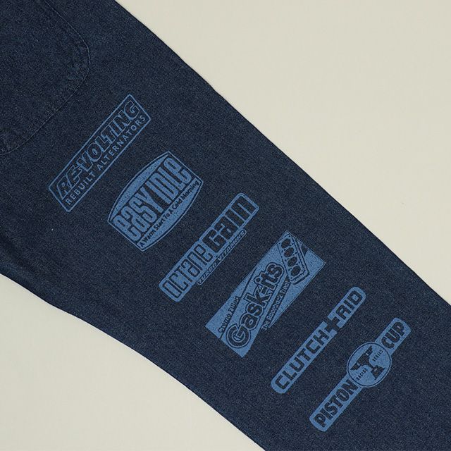 【ベビードール】カーズ デニムロングパンツ 1262K / ベビーサイズ キッズ ボトムス 長ズボン デニムパンツ ジーンズ ジーパン ストレート 楽ちん ウエスト総ゴム ゴム穴付 ベルトループ フェイクボタン スポンサーロゴ