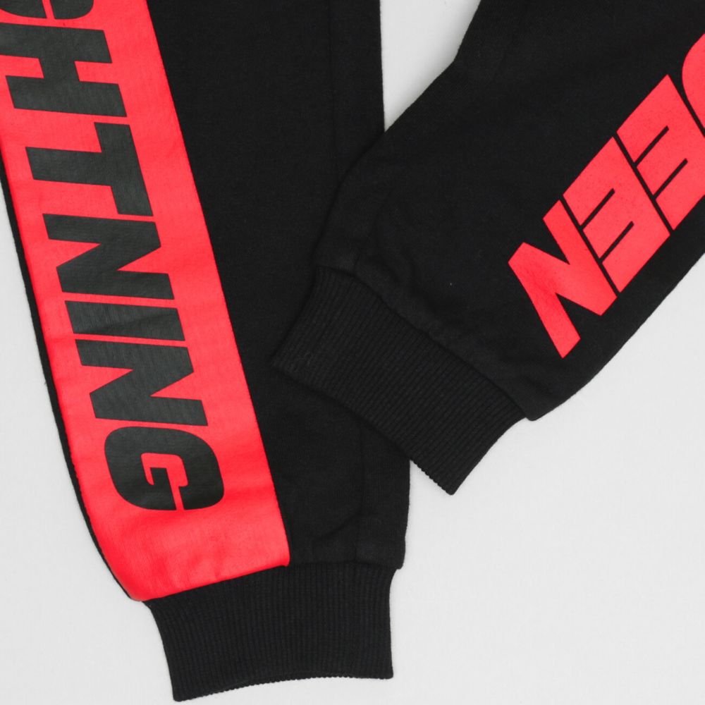 【ベビードール】カーズ キャラクターロゴロングパンツ 1264K / ベビーサイズ キッズ ボトムス 長ズボン ジョガーパンツ ジャージ スウェットパンツ ストレート ウエスト総ゴム ゴム穴付 スポーツMIX