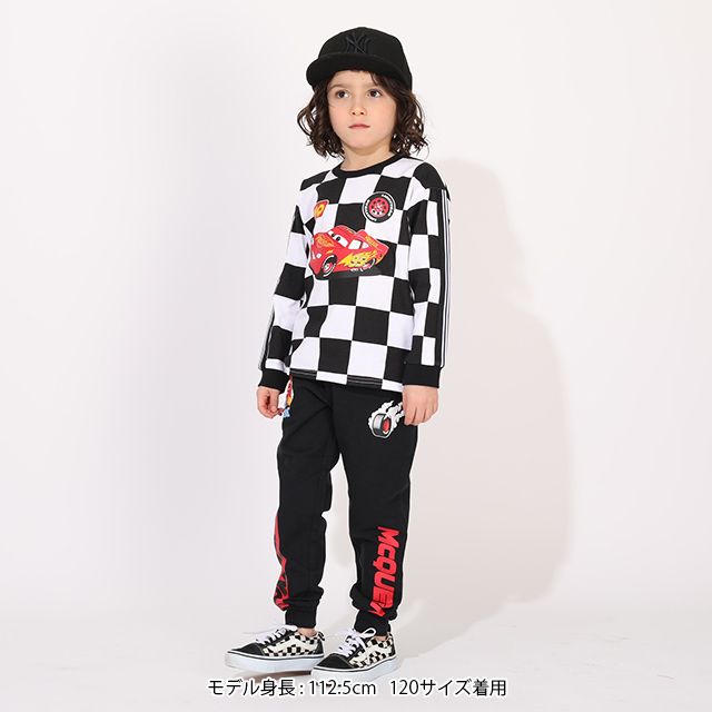 【ベビードール】カーズ キャラクターロゴロングパンツ 1264K / ベビーサイズ キッズ ボトムス 長ズボン ジョガーパンツ ジャージ スウェットパンツ ストレート ウエスト総ゴム ゴム穴付 スポーツMIX