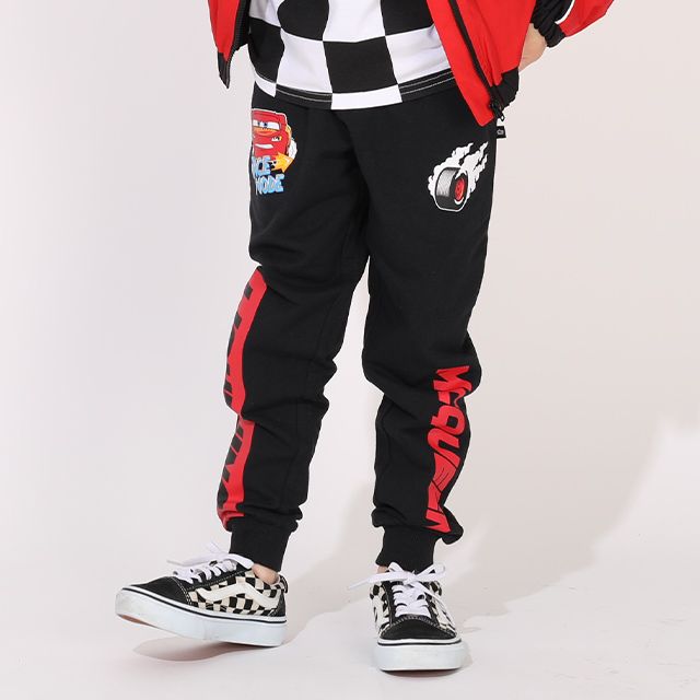 【ベビードール】カーズ キャラクターロゴロングパンツ 1264K / ベビーサイズ キッズ ボトムス 長ズボン ジョガーパンツ ジャージ スウェットパンツ ストレート ウエスト総ゴム ゴム穴付 スポーツMIX